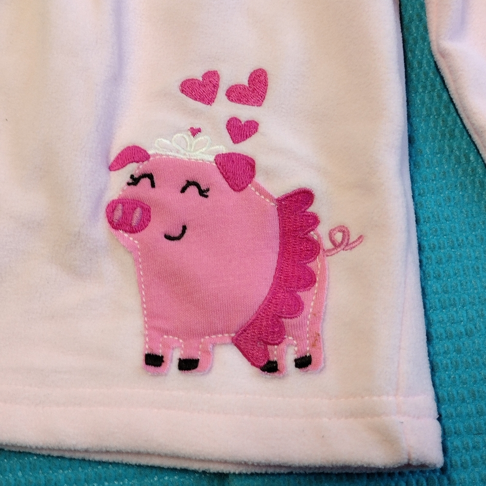Carter's Girls Fleece Pajama Set Piggy Pink Brown Size 2T - Picture 6 of 6